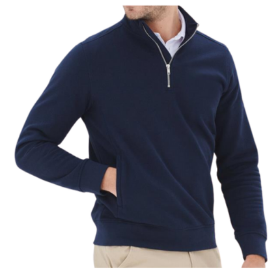 Picture of HENBURY, SUSTAINABLE 1/4 ZIP SWEATSHIRT, NAVY, EACH