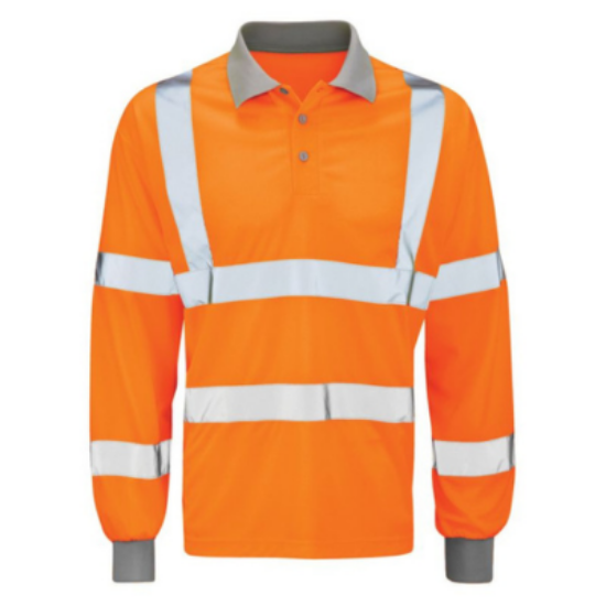 Picture of ANDROMEDA LONG SLEEVE HIVIS POLO, ORANGE
