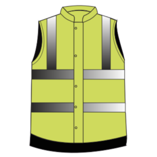 Picture of YELLOW HIVIZ BODYWARMER, WITH NO POCKETS, EACH