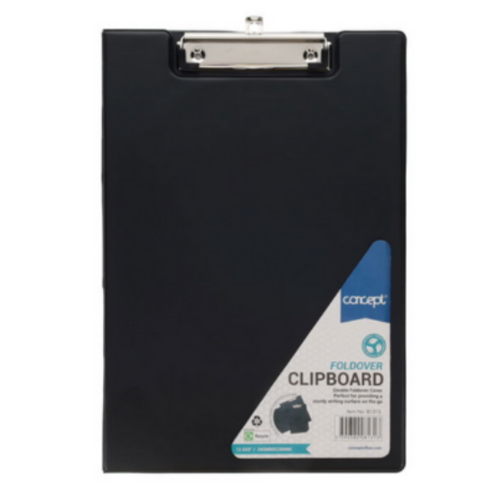 Picture of A4 Pvc Double Foldover Clip Board - Black, 1 Board