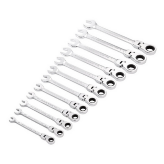 Picture of DRAPER, HI-TORQ® METRIC FLEXIBLE HEAD RATCHET COMBINATION SPANNER SET (12 PIECE), PACK