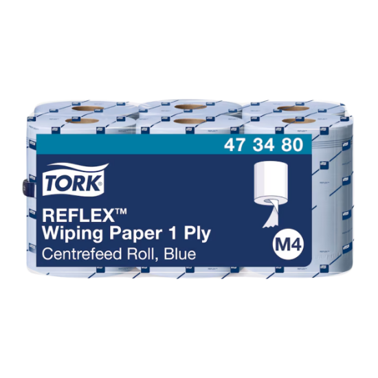 Picture of 1Ply Tork Reflex Wiping Paper, Blue, Case