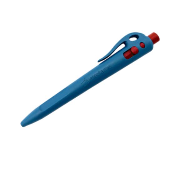 Picture of MD Retractable Elephant Pen, Red Housing, Lanyard Clip, Blue Ink