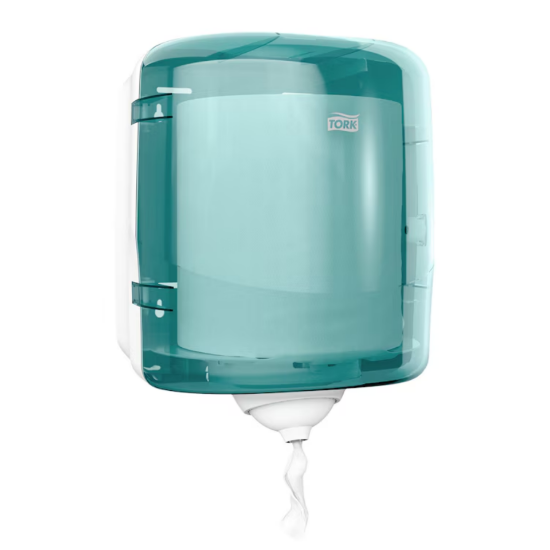 Picture of Tork Reflex Single Sheet Dispenser, White/Turquoise