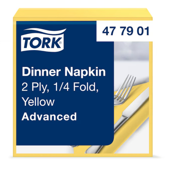 Picture of TORK DINNER NAPKIN, YELLOW, 2PLY, CASE