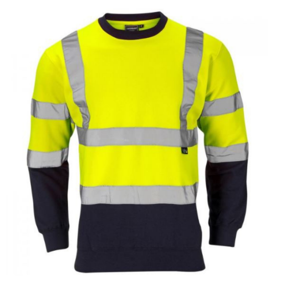 Picture of HIVIS 2 TONE HOODED SWEATSHIRT, YELLOW/NAVY