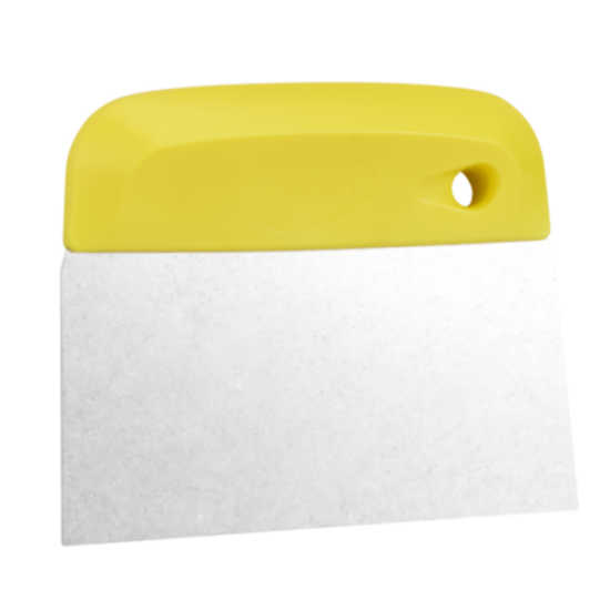 Vikan Flexible Dough Cutter/Scraper, Stainless Steel Blade, 146 mm, Yellow