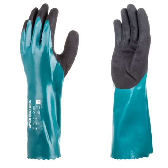 Skytec Xenon Chemical Glove Nitrile Coating Green/Black, Size 9/L 