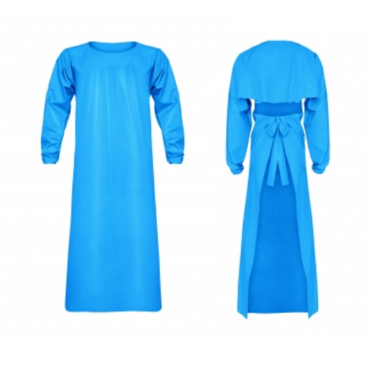 Blue TPU Foodgrade Smock/Gown with Sleeves 