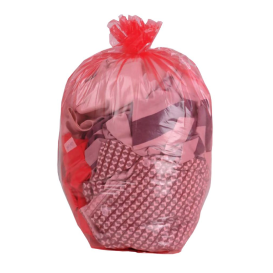 Red Soluble Strip Laundry Sacks, 45 Litre