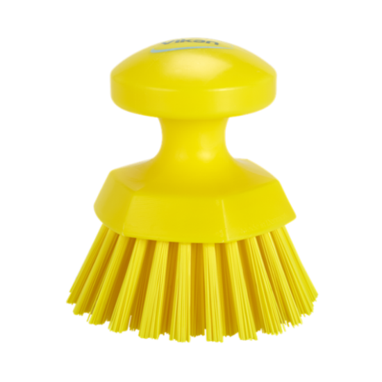 Vikan Round Hand Scrub, Ø110 mm, Hard, Yellow