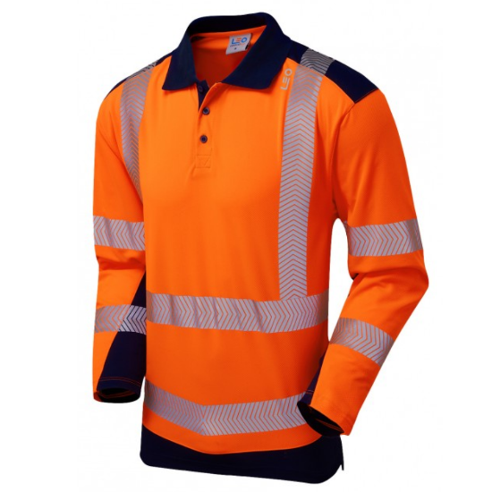 Leo Wringcliff Coolviz Polo, Hivis Orange/Navy