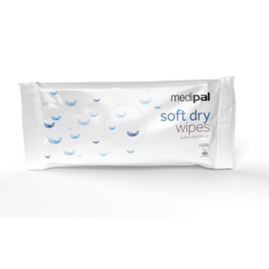 Picture of MEDIPAL, DRY PATIENT WIPE SOFT PACK, 100 SHEETS, 280 X 270MM 20GSM, PACK
