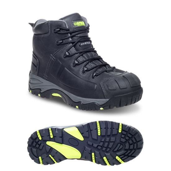 Apache Mercury Black Laced Waterproof Boot Non Metallic, S3 WR HRO SRC