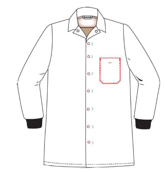 Picture of Alsi Mens Dustcoat Super White with Black Elasticated Cuffs