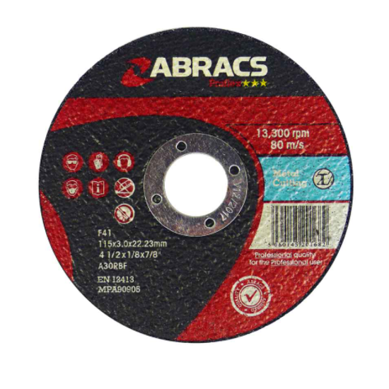 Abracs Proflex Flat Metal Cutting Disc, 125mm x 3.0mm x 22mm, Shrink Wrapped 25’s/Pack