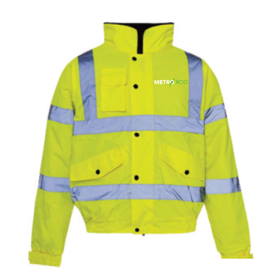 Picture of Yellow Hivis Bomber C/W Metro Rod Logo on L/B & Back, Size M