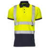 Supertouch Hivis Two Tone Short Sleeve Polo Shirt, Yellow/Navy