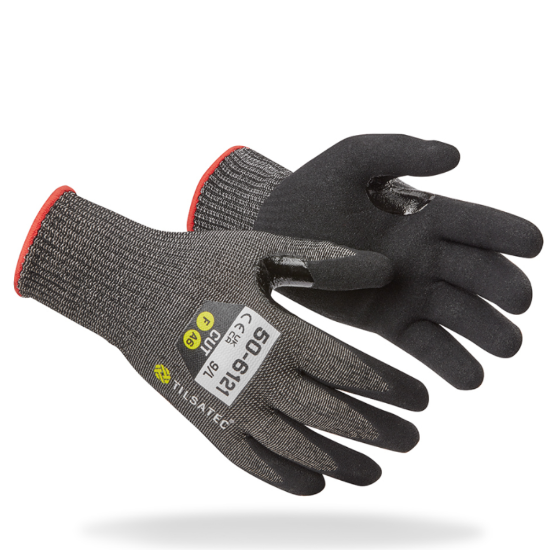 Medium Weight Cut Level F Sandy Foam Nitrile Palm Coated Glove, Cut F