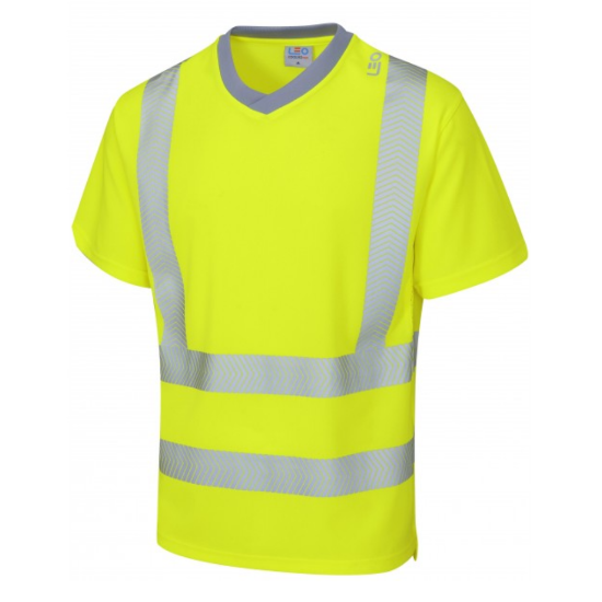 Leo Larkstone Coolvis Hivis T-Shirt, Yellow
