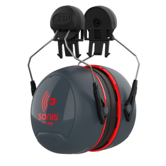 Sonis® 3 Mounted Ear Defenders 36dB SNR, Grey/Red