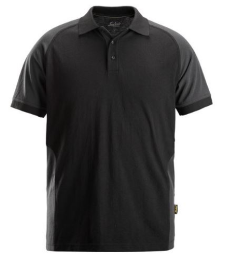 Picture of SNICKERS TWO-COLOURED POLO SHIRT, BLACK/STEEL GREY,
EACH SIZE: EXTRA SMALL