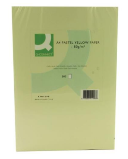 Picture of Q-Connect Yellow A4 Copier Paper 80gsm Ream (Pack of 500)
