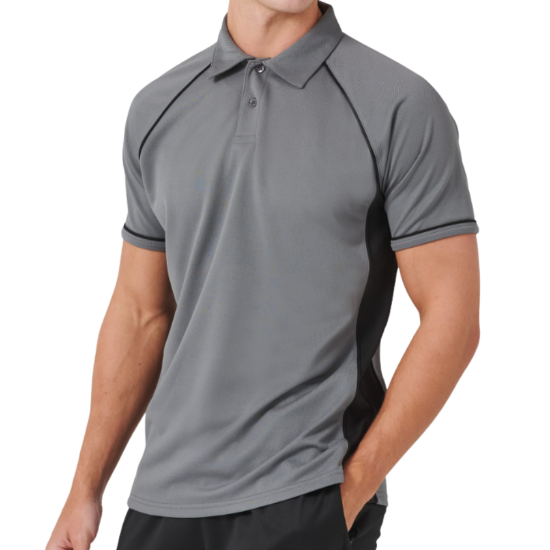 Picture of Finden Hales Cool Plus Performance Polo, Gunmetal Grey/Black