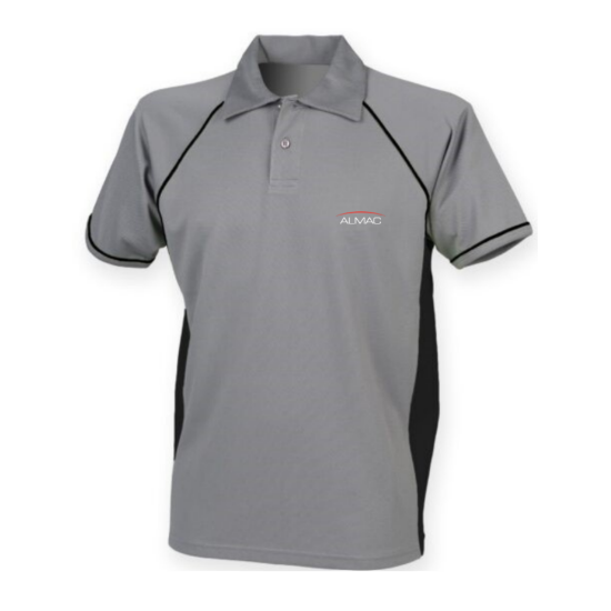 Picture of Gunmetal Grey with Black Trim Polo Shirt C/W A139 Logo on L/B